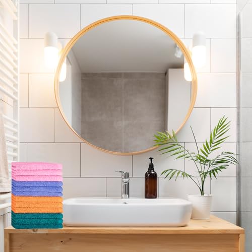 DecorRack 12 Pack 100% Cotton Wash Cloth, Luxurious Soft, 12 x 12 inch Ultra Absorbent, Machine Washable Washcloths, Assorted Colors (12 Pack) - Image 4