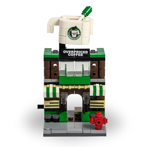 Brick Loot مجموعة بناء مقهى مدينة صغيرة من Brick Loot مكونة من 208 قطع، كتل بناء متوافقة مع Lego والعلامات التجارية الكبرى، تشمل شخصية بارستا، لعبة ممتعة للأطفال والبالغين من عمر 6 سنوات - Image 1