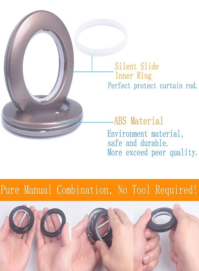 Mangood 32 Pack Curtain Grommet, Inner Diameter 1-9/16"(40mm) Curtain Eyelet Rings Roman Ring Grommet Curtains Grommets kit for Casement Eyelet Tool Accessory (Coffee) - Image 2