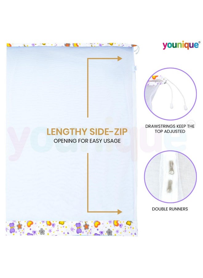 Younique Hanging Baby Cradle Mosquito Net for Cloth Cradle/Swing/Jhula/Thottil/Jhoola with Side Zip Opening, Thottil Kosuvalai Mosquito Net for Baby Cradle Swing (0-3 yrs) - Purple Butterflies - pzsku/Z07CFE29B835E69231855Z/45/_/1738306444/26f6ed78-c8bd-4be1-bd30-319c36548cb6