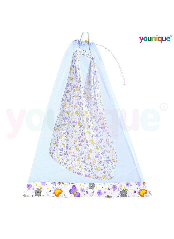 Younique Hanging Baby Cradle Mosquito Net for Cloth Cradle/Swing/Jhula/Thottil/Jhoola with Side Zip Opening, Thottil Kosuvalai Mosquito Net for Baby Cradle Swing (0-3 yrs) - Purple Butterflies - pzsku/Z07CFE29B835E69231855Z/45/_/1738306509/4e8f167d-0a0a-42fe-9b6a-9ec0d69ab158