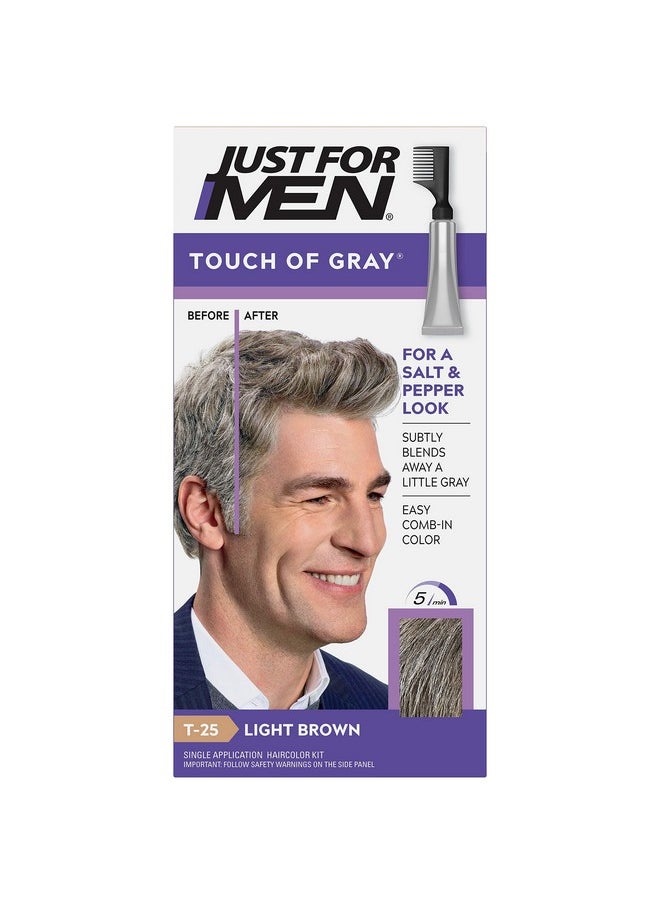 Just For Men لمسة من الرمادي لون شعر الرجال بني فاتح (عبوة من 6)  - Image 2