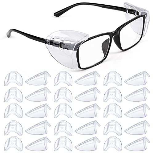 MELASA 15 Pairs Eye Glasses Side Shields, Flexible Slip on Side Shields for Safety Glasses Fits Small to Medium Eyeglasses - Image 1