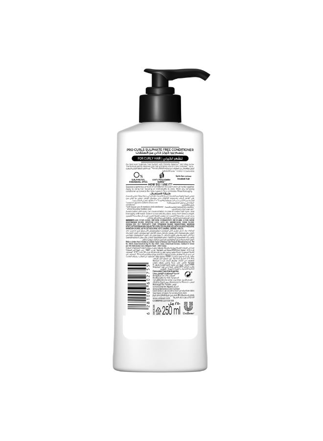 TRESemmé Pro Curls Conditioner, with Porosity Balance™ & Shea Butter, free from sulphates, parabens & dyes, 250ml - Image 2