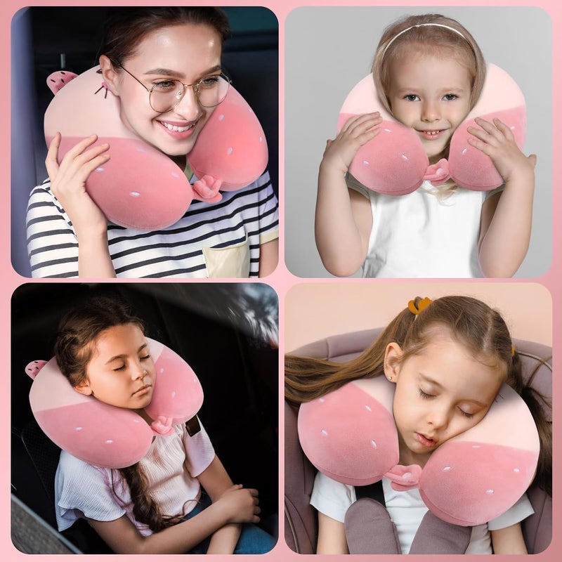 KASTWAVE Neck Travel Pillow, Memory Foam Kids Travel Pillow, Removable Travel Neck Pillow with Zips, 360° Adjustable Neck Chin Support Cushion, Comfortable Adult Kids Travel Pillow, for Sleeping - Image 5