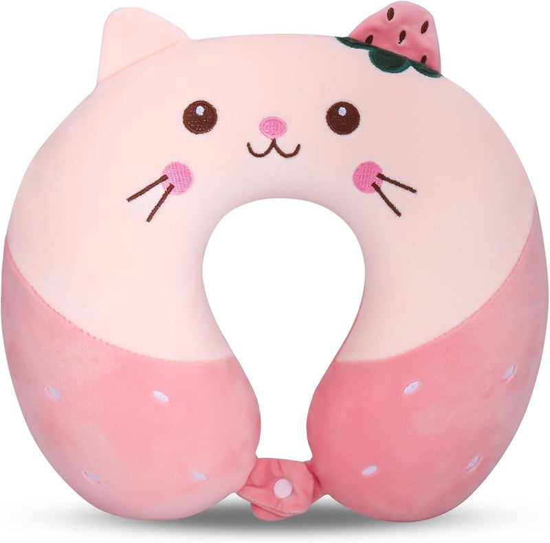 KASTWAVE Neck Travel Pillow, Memory Foam Kids Travel Pillow, Removable Travel Neck Pillow with Zips, 360° Adjustable Neck Chin Support Cushion, Comfortable Adult Kids Travel Pillow, for Sleeping - Image 1