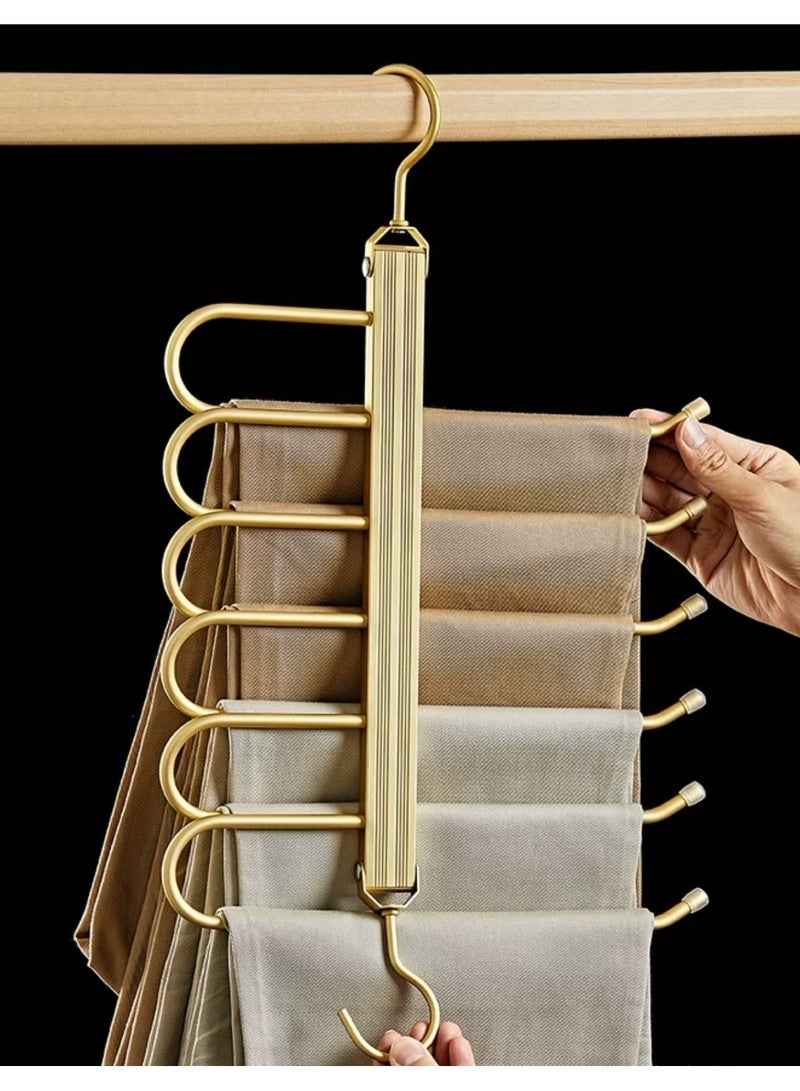 Multi functional folding space 6 series aluminum alloy pants rack, never rusting - Image 2