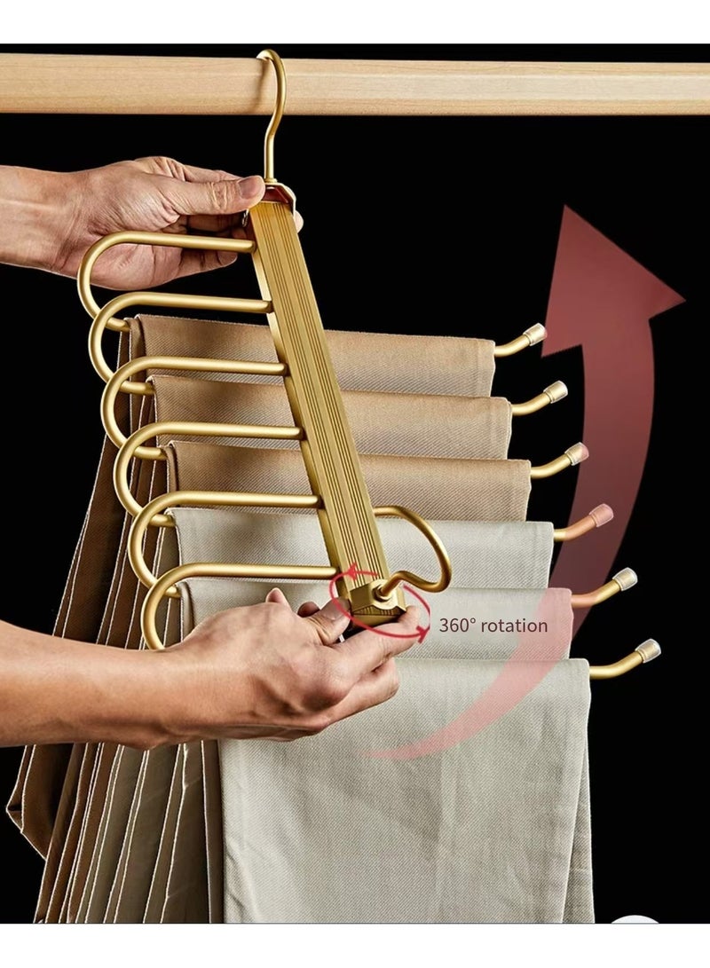 Multi functional folding space 6 series aluminum alloy pants rack, never rusting - Image 3