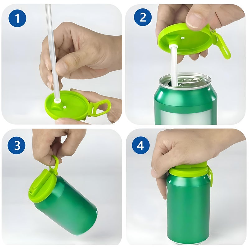 Multicolor Can Straw Cap - Reusable, leak-resistant lid for soda, beer, and juice cans; designed for home, travel, and outdoor events; eco-friendly alternative to single-use plastics. (1pc) - Image 5