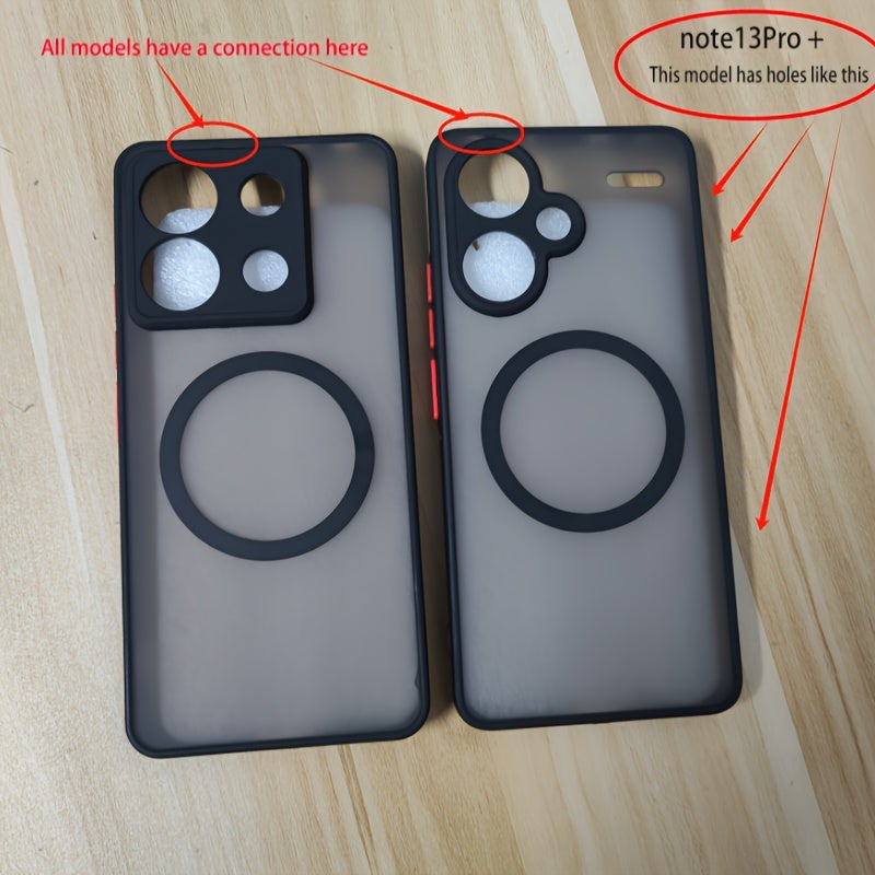 Green Matte Magnetic Car Mount Phone Case for Redmi Note 13 Series, Anti-Fingerprint Shockproof TPU+PC Hybrid Cover - Image 5