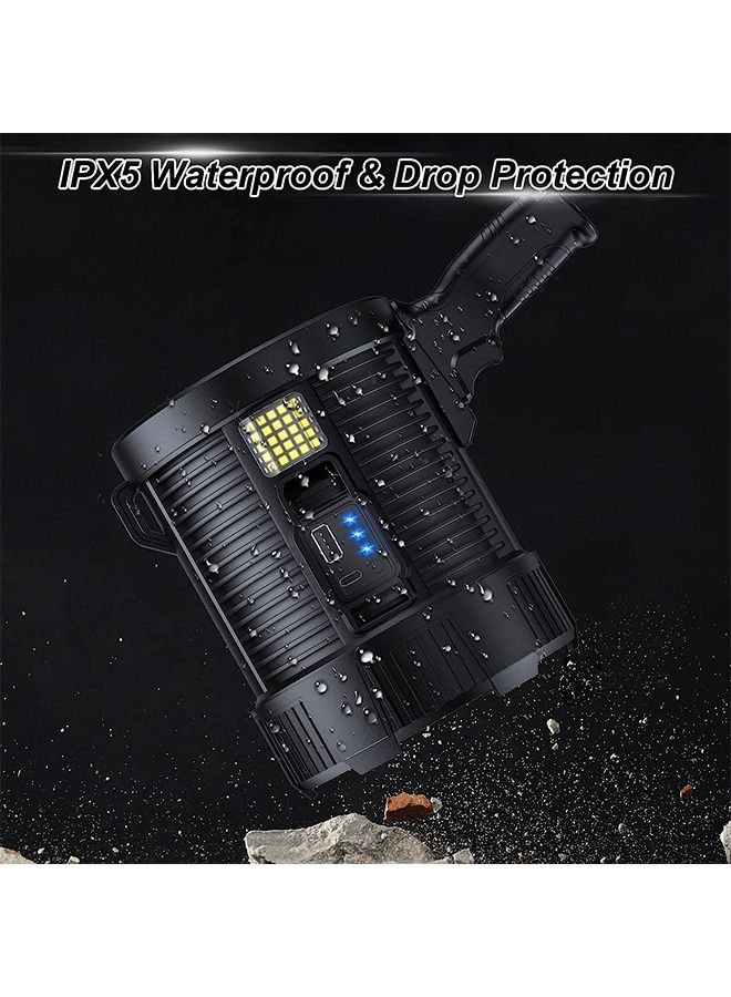Durable Rechargeable Spotlight, Waterproof LED Spot Lights with Large Capacity, Handheld Flashlight, Super Bright Outdoor Solar Spotlights, Searchlight Cob Light, Long-Distance - Image 4