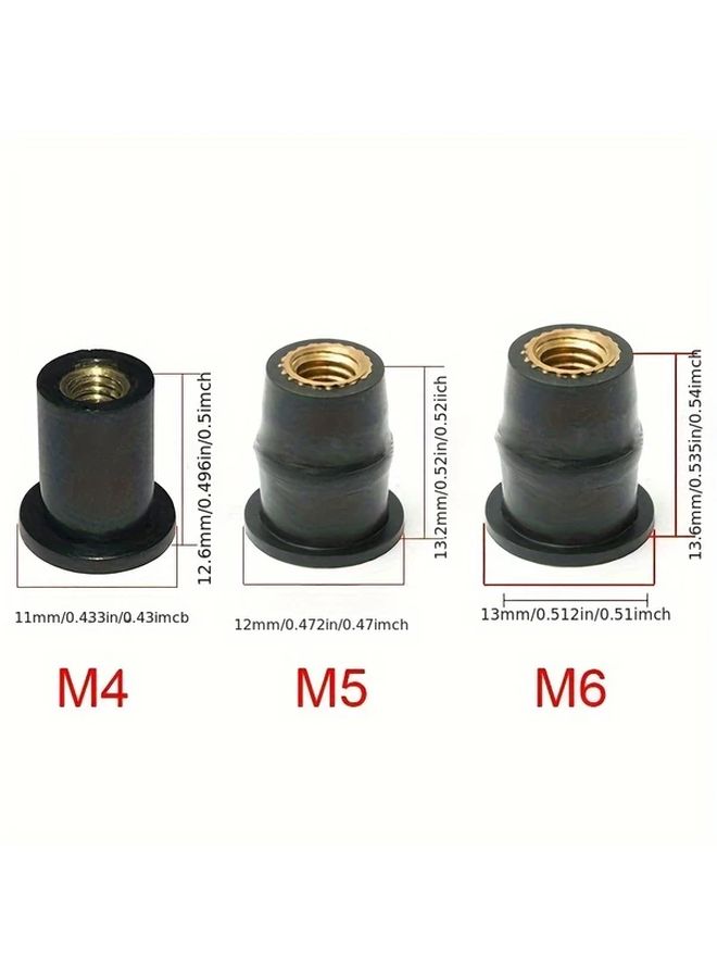 M5 Threaded Rubber Mounting Bushings 10pcs Motorcycle Windshield Fasteners - Image 2
