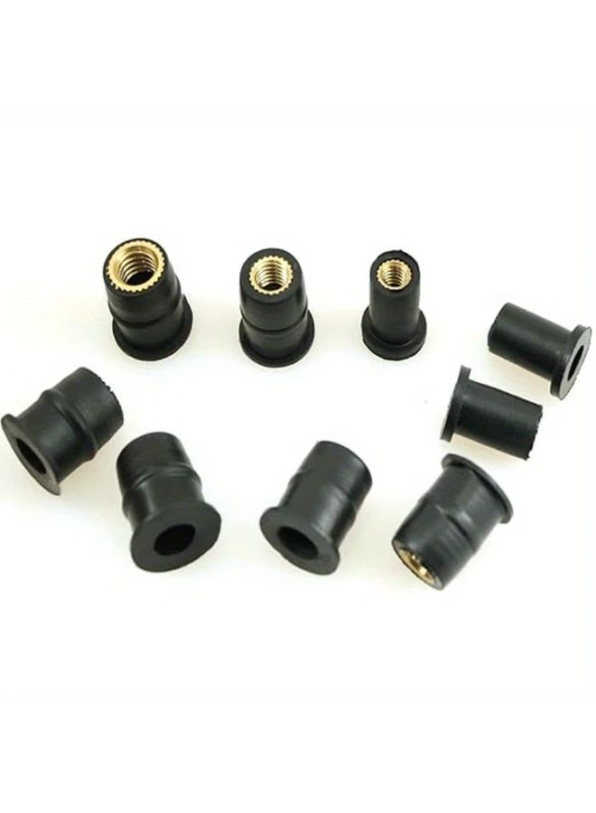 M5 Threaded Rubber Mounting Bushings 10pcs Motorcycle Windshield Fasteners - Image 3