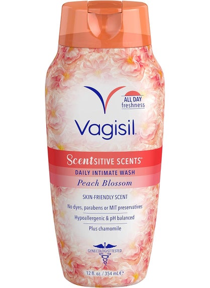 Vagisil Vagisil Feminine Wash for Intimate Area Hygiene, Scentsitive Scents, pH Balanced and Gynecologist Tested, Peach Blossom, 12 oz (Pack of 1) 