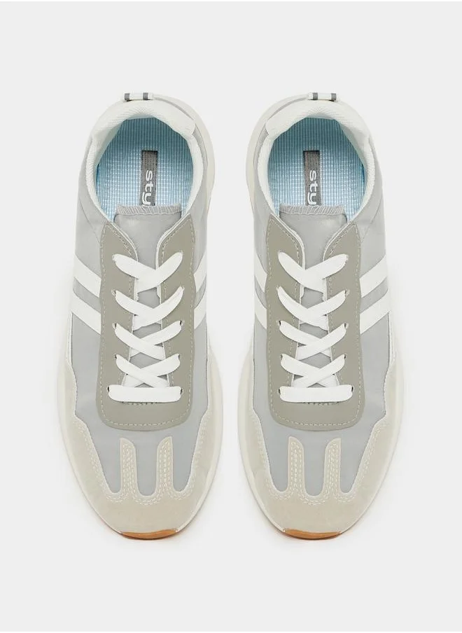 Styli Color Block Lightweight Lace Up Sneakers