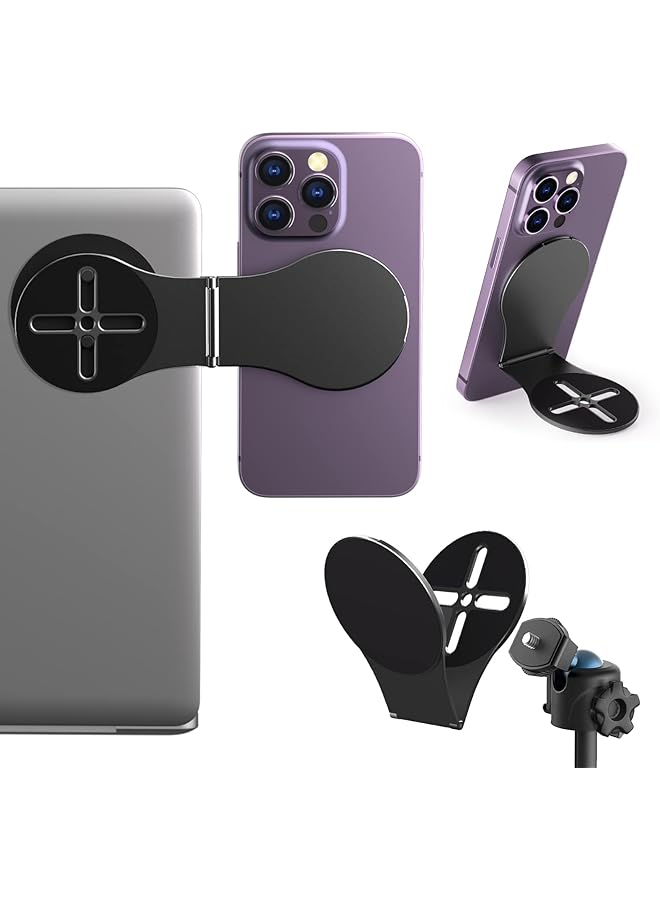 Green Tiger Magnetic Mobile Phone Stand for Laptop & Car & Tripod, 270° Rotation Mobile Phone Holder Accessories, Slim Portable Foldable for iPhone MagSafe 15/14/13/12 TV Tesla Mount, Black - Image 1