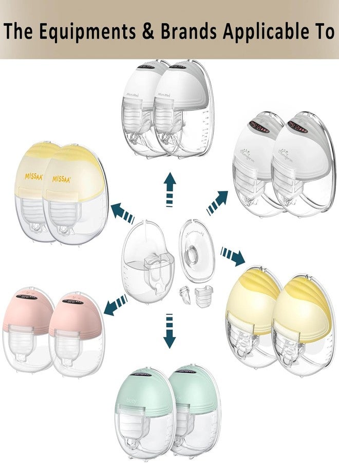 Coolle Breast Pump Parts Flange Shield 24mm Duckbill Valve Silicone Diaphragm Milk Collector Cup Set Overall Accessories Wearable Portable Compatible with MOMMED Mumgaroo MISSAA Bioby S18 S21, 2 Packs 12 Pcs - Image 4