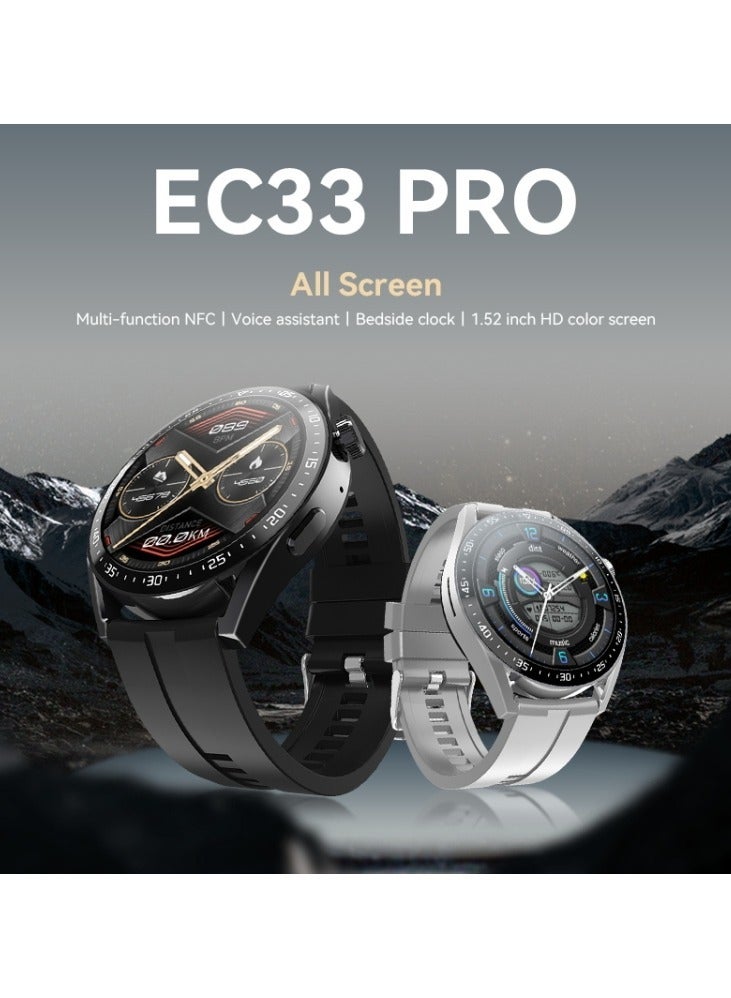 AROAQ 2 Pcs EC33 Pro 1.48 inch Color Screen Smart Watch,Support Heart Rate Monitoring / Blood Pressure Monitoring(1 Black And 1 Gray)  - Image 1