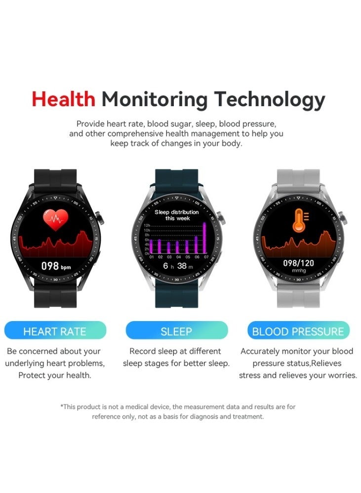 AROAQ 2 Pcs EC33 Pro 1.48 inch Color Screen Smart Watch,Support Heart Rate Monitoring / Blood Pressure Monitoring(1 Black And 1 Gray)  - Image 4