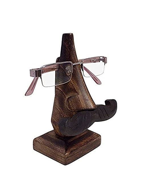 BOGEN LITE BOGEN LITE Wooden Eyeglass Round Shape Spectacle Holder Handmade Mustache Display Stand for Office Desk Gifts Item  - Image 5