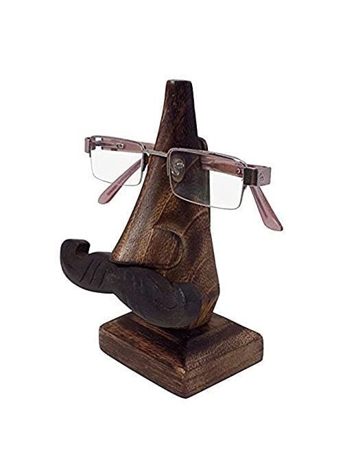 BOGEN LITE BOGEN LITE Wooden Eyeglass Round Shape Spectacle Holder Handmade Mustache Display Stand for Office Desk Gifts Item  - Image 3