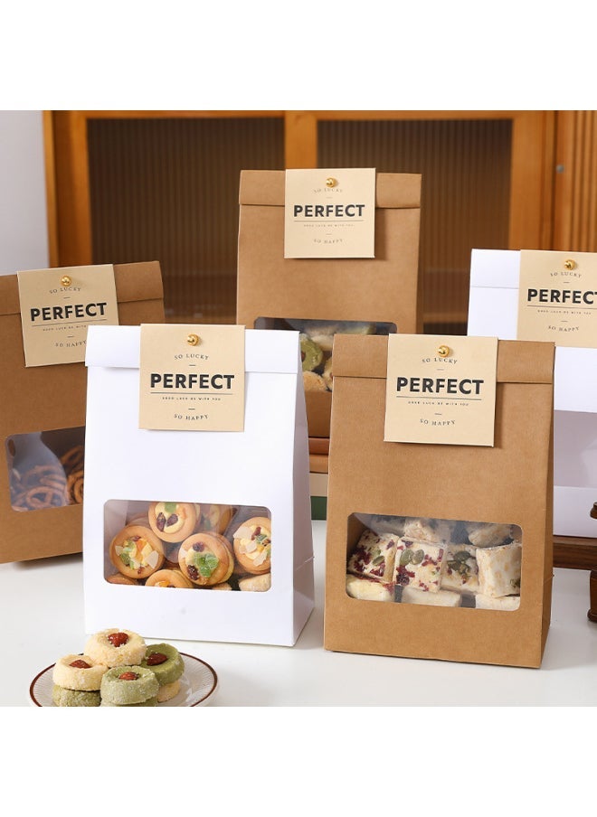 Kraft Paper Packaging Bag Biscuits Snowflake Crisp Glutinous Rice Boat Cookies Candy Nougat Toffee Food Box Baking-Specifications  - Image 2