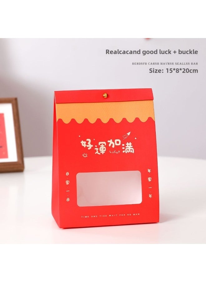 Kraft Paper Packaging Bag Biscuits Snowflake Crisp Glutinous Rice Boat Cookies Candy Nougat Toffee Food Box Baking-Specifications  - Image 1