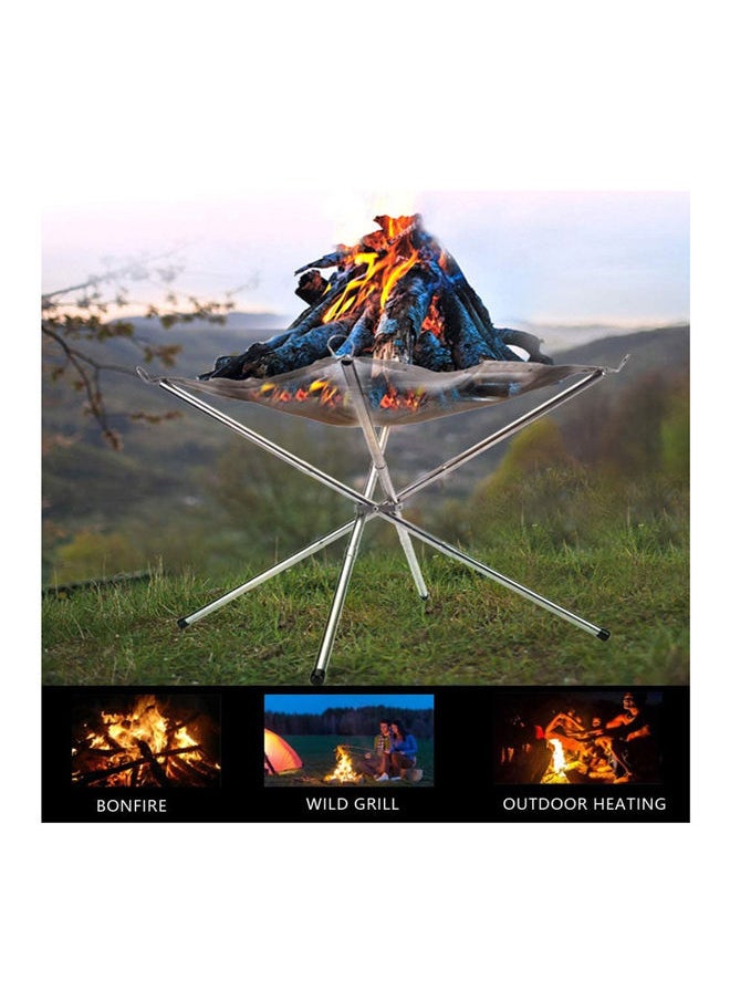 Aralifes - Folding Campfire Rack Portable Fire Pit for Camping Fire Bowl 25x10x10cm Foldable Stainless Steel Outdoor Wood Burning - Image 1