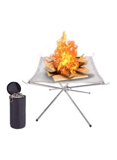 Folding Campfire Rack Portable Fire Pit for Camping Fire Bowl 25x10x10cm Foldable Stainless Steel Outdoor Wood Burning