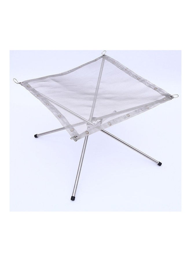 Aralifes - Folding Campfire Rack Portable Fire Pit for Camping Fire Bowl 25x10x10cm Foldable Stainless Steel Outdoor Wood Burning - Image 1