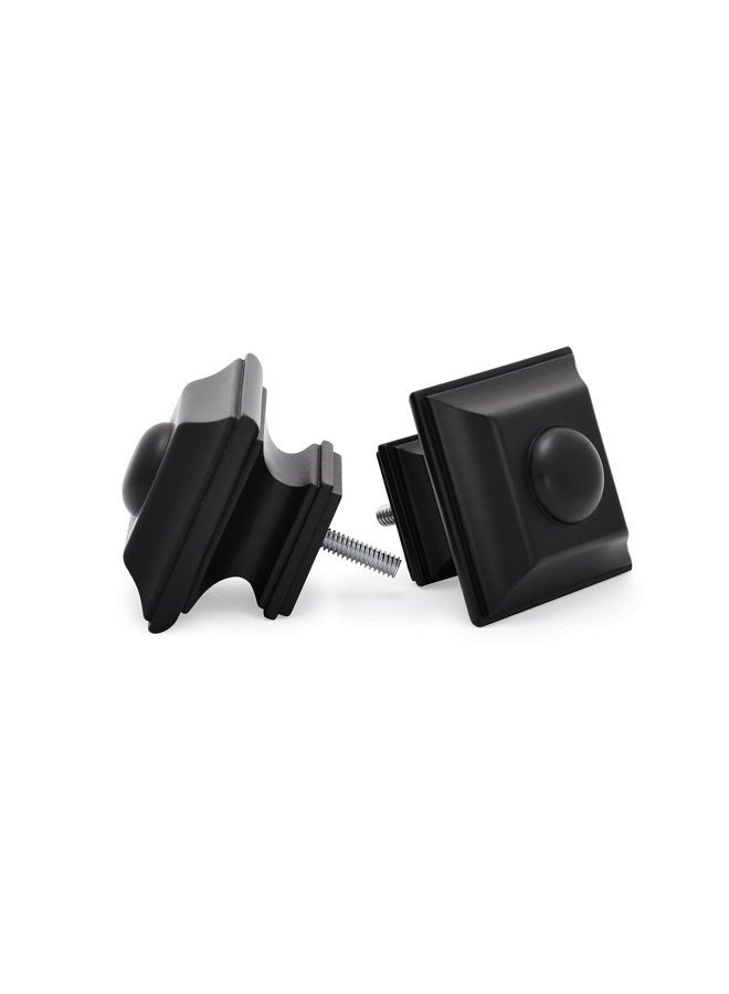 Ivilon Drapery Treatment Window Curtain Rod - Square Design 1 1/8 Rod. 72 to 144 Inch. Black - Image 3