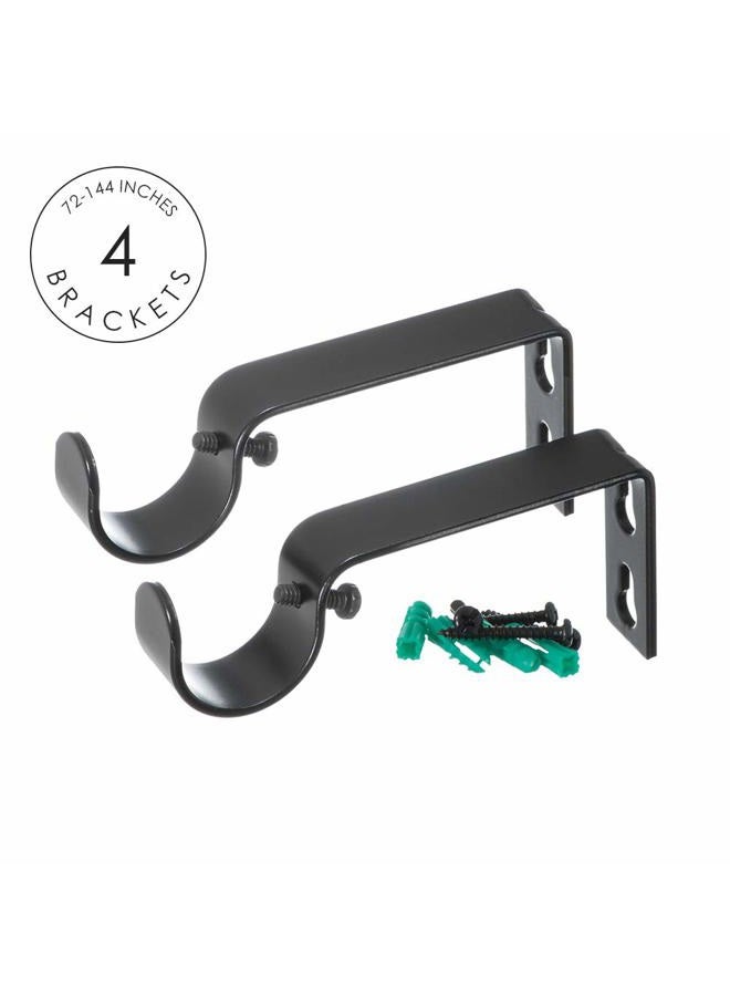 Ivilon Drapery Treatment Window Curtain Rod - Square Design 1 1/8 Rod. 72 to 144 Inch. Black - Image 4