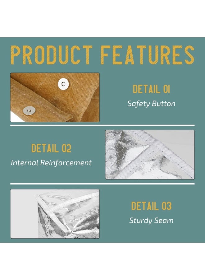 SYOSI Vintage Waxed Canvas Lunch Bag, Insulated Reusable Lunch Boxes for Men & Women, Waterproof & Leak Proof Food Pouch for Office Work, Picnics, Hiking, Shool (6-Can Capacity, Yellow) - Image 5