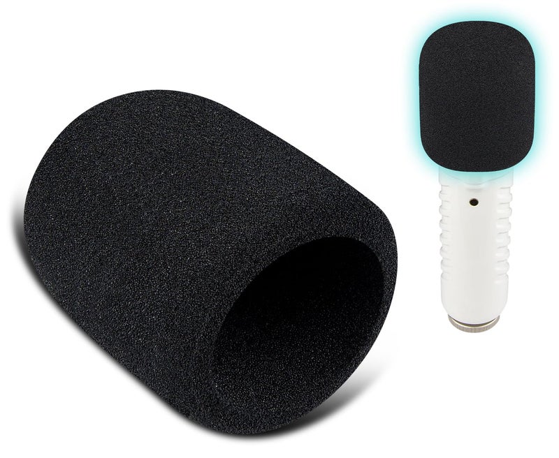 SoloWIT 2Pcs Microphones Pop Filter for Rode Podcaster, Protective Mic Cover Windscreen Foam - Black - Image 1