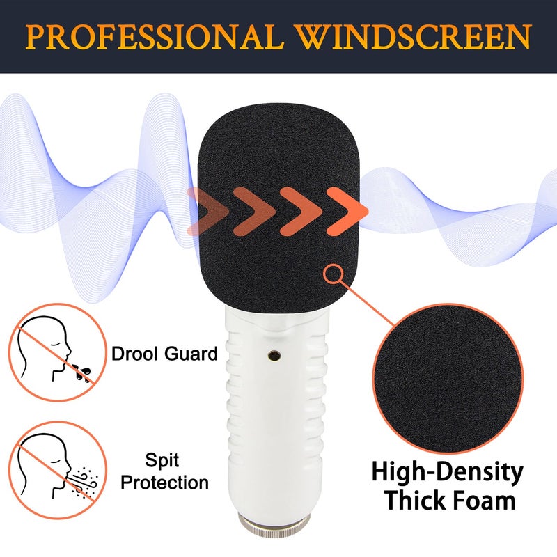 SoloWIT 2Pcs Microphones Pop Filter for Rode Podcaster, Protective Mic Cover Windscreen Foam - Black - Image 4