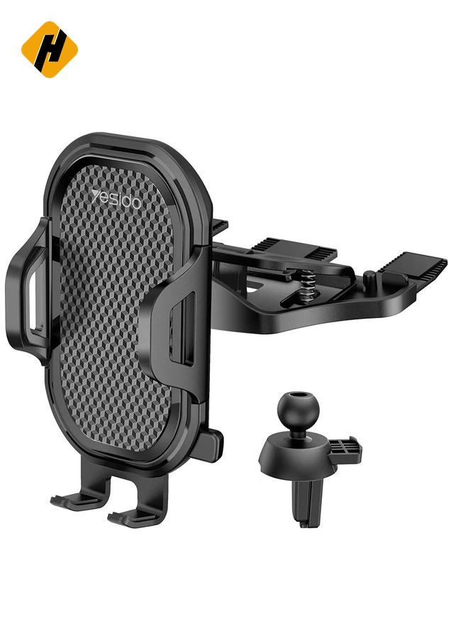 HuHa Universal Air Vent CD Slot Car Cell Phone Holder Compatible with iPhone 12/11Pro/Xs MAX/XR/8, Galaxy S20/S10+/S9 - Image 1
