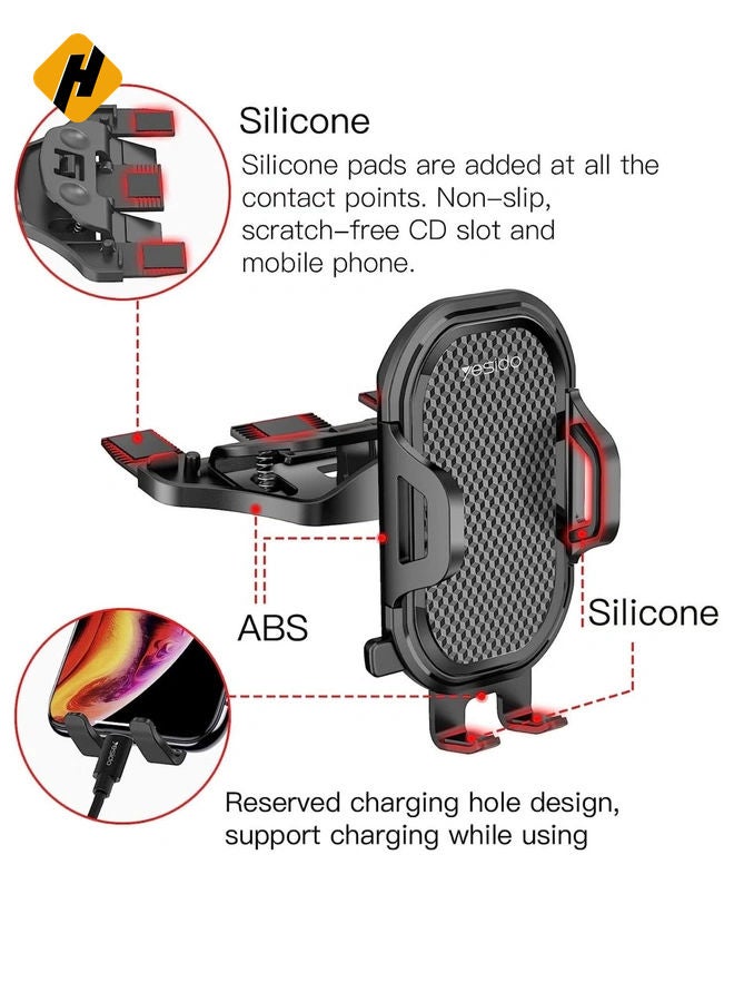 HuHa Universal Air Vent CD Slot Car Cell Phone Holder Compatible with iPhone 12/11Pro/Xs MAX/XR/8, Galaxy S20/S10+/S9 - Image 5