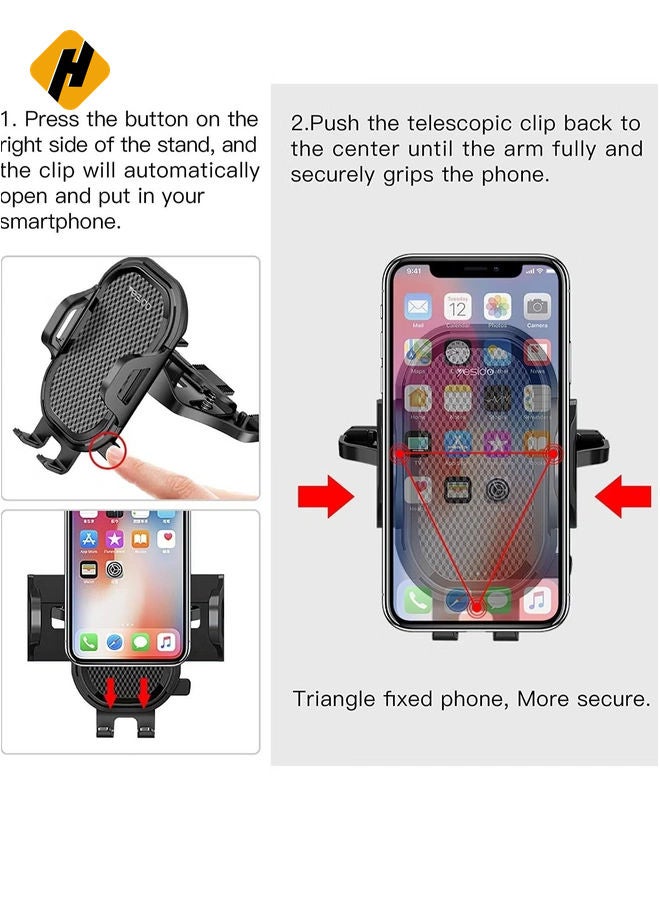 HuHa Universal Air Vent CD Slot Car Cell Phone Holder Compatible with iPhone 12/11Pro/Xs MAX/XR/8, Galaxy S20/S10+/S9 - Image 3