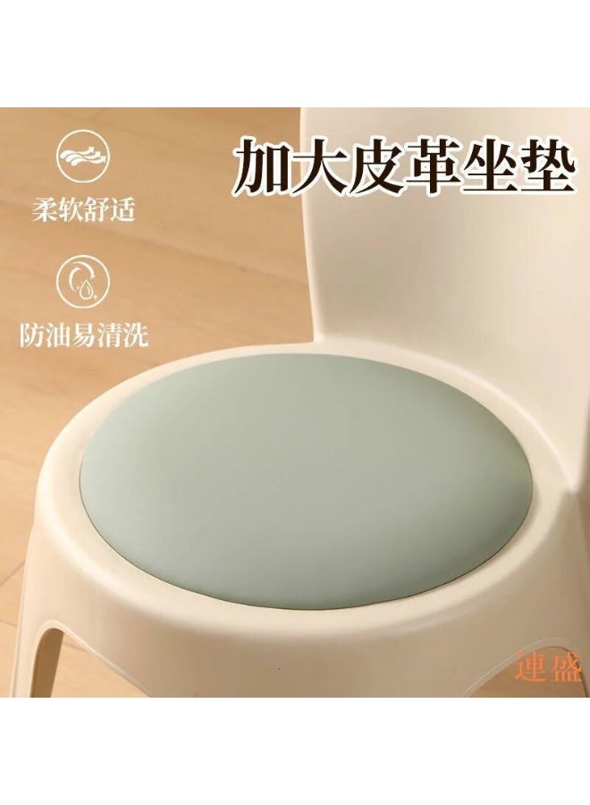 Thickened plastic dining chair, simple backrest stool for living room, home use, PU leather, Nordic-style dining table and chair, comfortable for long-term sitting, backrest - Image 2