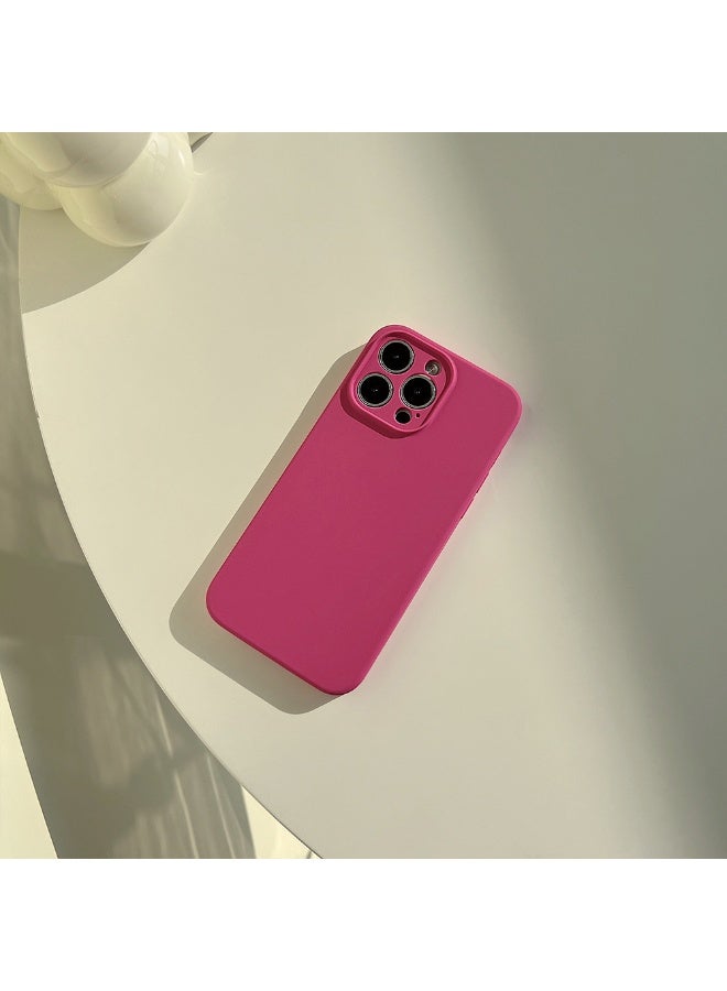 NIBEMINENT Liquid Silicone Solid Color Protective TPU Case Cover For iPhone 15, Pitaya