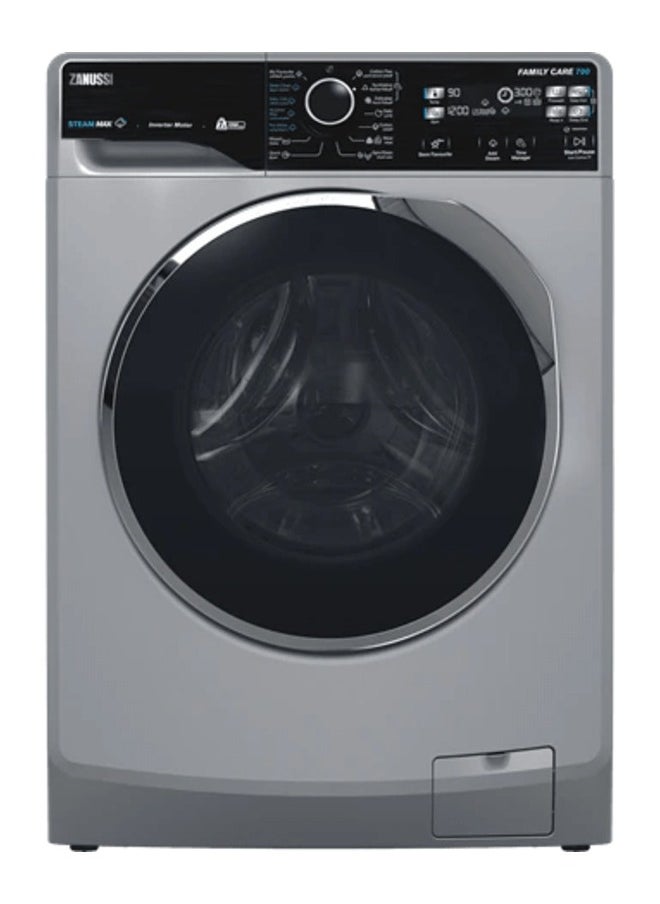 ZANUSSI Steammax Inverter Washing Machine, 7 Kg, Silver - ZWF7221SL7 