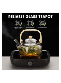 GGEROU Glass Teapot With Glass Infuser 900ml/30oz Teapot With Strainer For Loose Tea, Stovetop Safe Tea Kettle  - Image 4