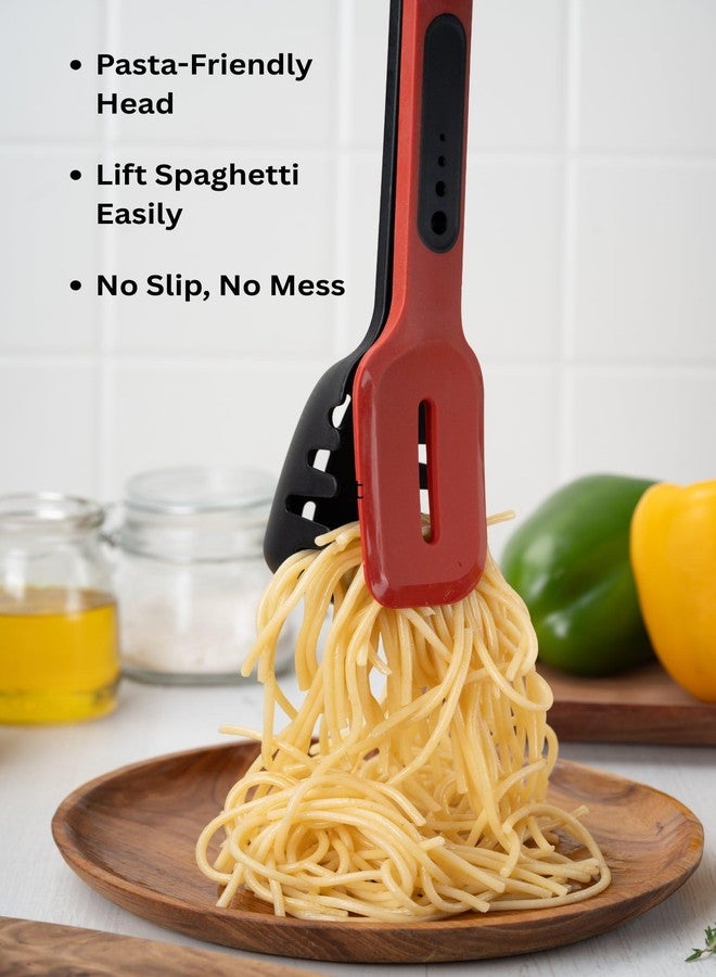 elTeeCee 8-in-1 Silicone Kitchen Utensil Turner Spatula Spoon Tongs for Cooking - Nonstick Heat-Resistant Spoon Spatula, Slotted Turner, Server, Slicer, Masher, Pasta Fork and Herb Stripper for RVs and Camping - Image 4