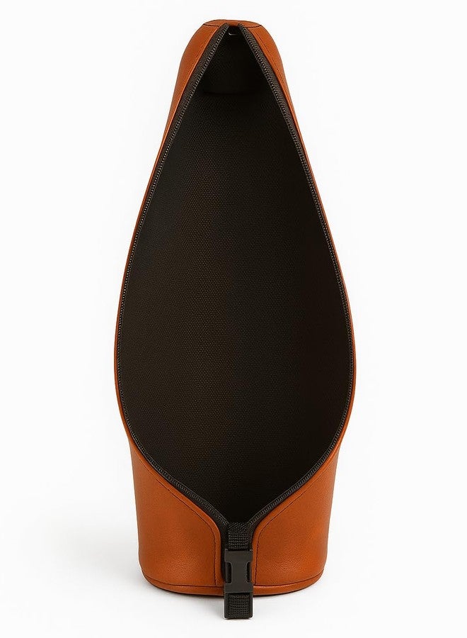 R TOUCH Leather @ Thermal Bottle Bag Keep Warm/Cold Cover with Hanging Strap-1000 ML, Brown - Image 5
