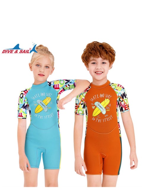 2Pcs Keep Warm Children Diving Suit Three-layer High Elastic Wetsuit For Boys And Girls