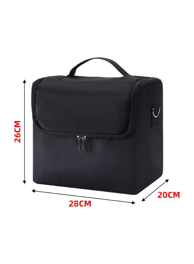 Waterproof 4 Foldable Trays Travel Cosmetic Bag - Lightweight Multifunctional Organizer with Dividers for Cosmetics, Brushes ，Toiletries(28*20*26cm) - Image 2