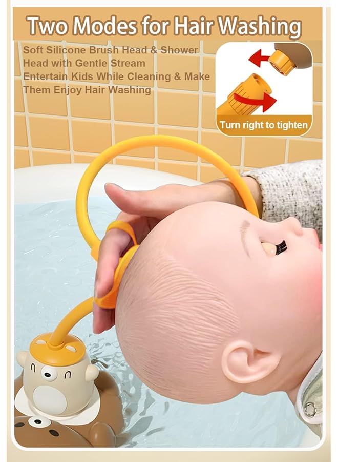 KASTWAVE Bath Toys For Toddlers Shower Head For Bath Sprayer 5 Modes Bear Sprinkler Bathtub Toys Gifts For Kids Boy Girl Baby Bath Sprayer Toy With Shower Head - Image 3
