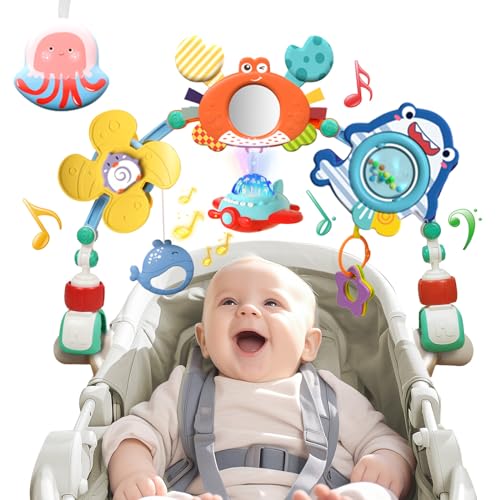 qesfir Musical Baby Stroller Arch Travel Car Seat Toys Baby Play Arch Crib Accessory Mobile for Bassinet Pram Activity Arch Bar for Babies Infants - Image 1