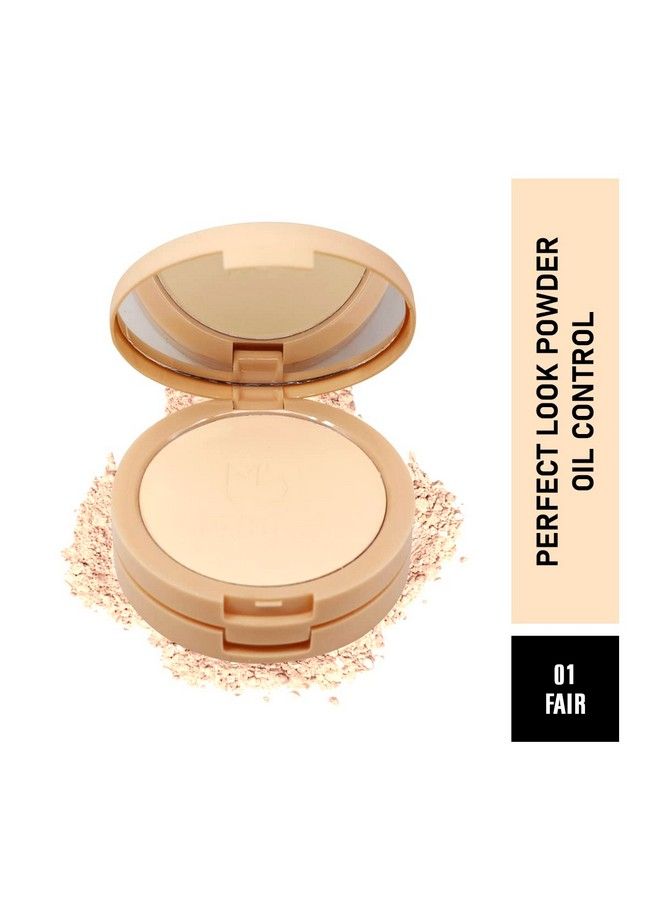 matt look Mattlook Perfect Look Powder 2 In 1 Formula Oil Control Pressed Powder + Base Concealer Face Makeup Fair (20Gm) - Image 3