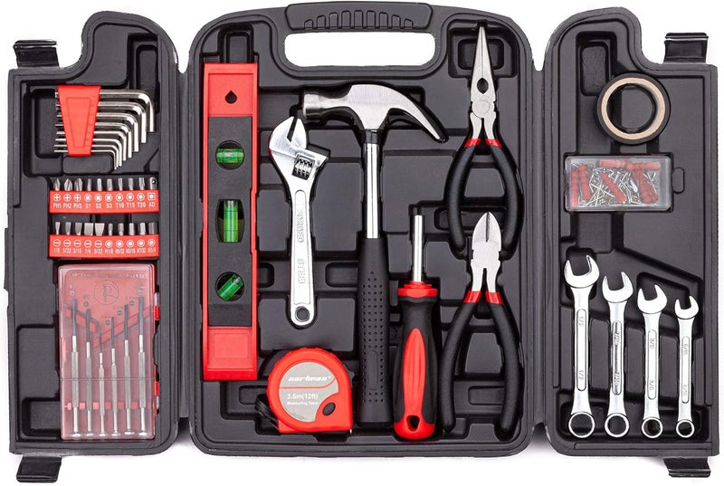 CARTMAN 136-Piece Tool Set - General Household Hand Tool Kit with Plastic Toolbox Storage Case - Image 1